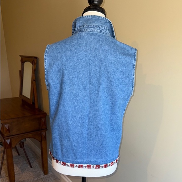 Ash Creek Trading Blue Fitted Button Down Shirt Notched Collar Western Women Top - Picture 5 of 10